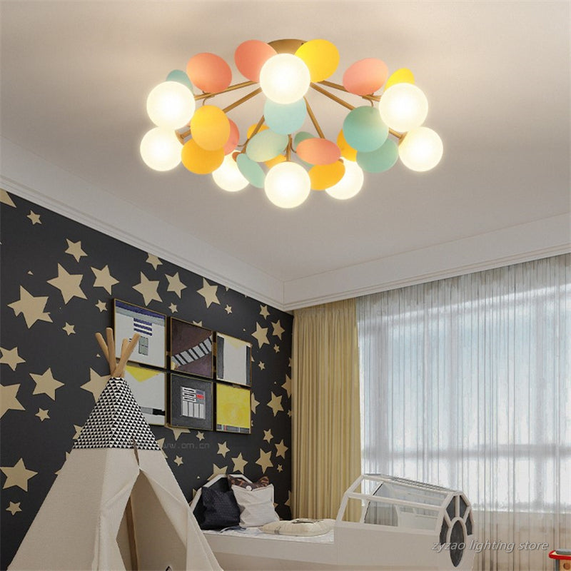 Plafonnier moderne LED coloré pour chambre d'enfant Estel