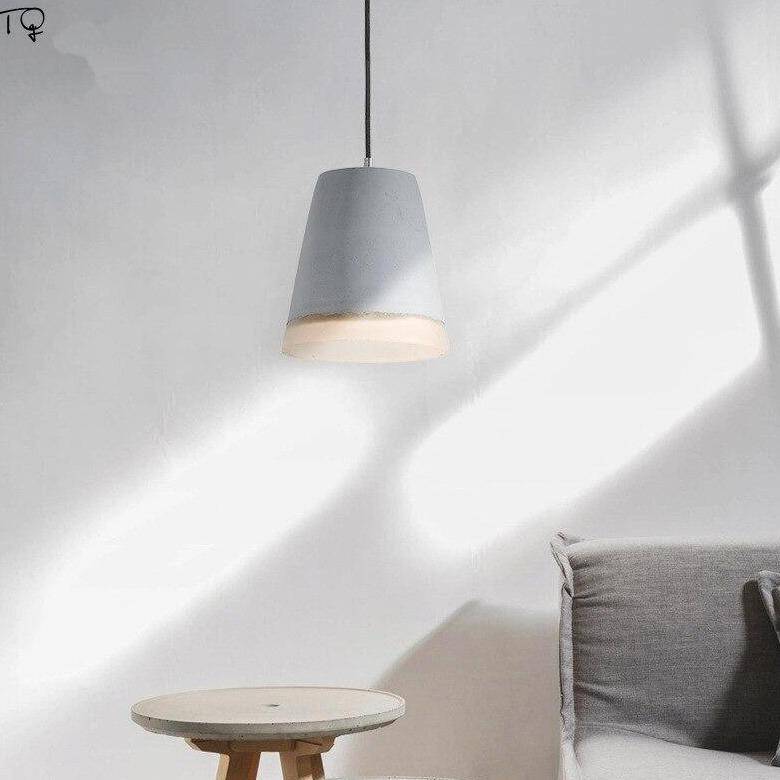 pendant light LED design with lampshade in cement Creative Loft