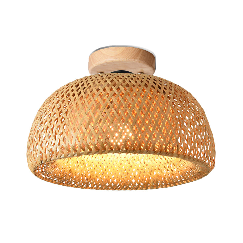 Lámpara de techo moderna redonda de bambú natural Solferino