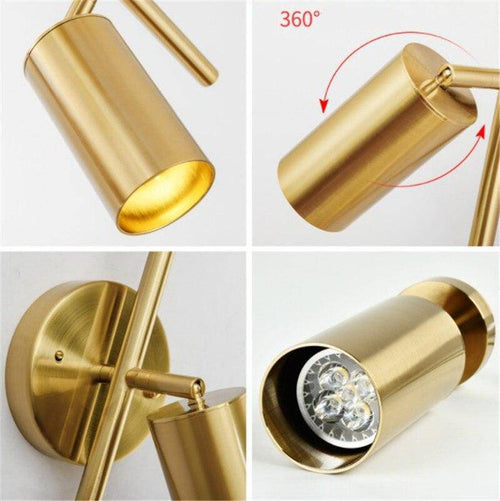 Bar Spotlights LED bar in black and gold aluminium Golden