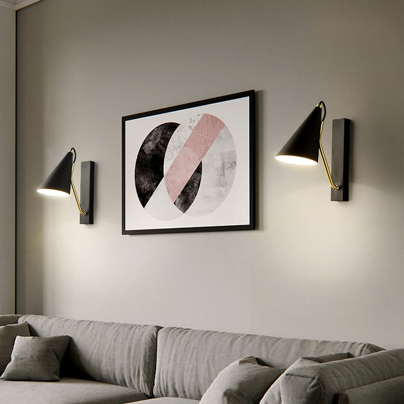 Applique murale moderne LED abat-jour conique Aina