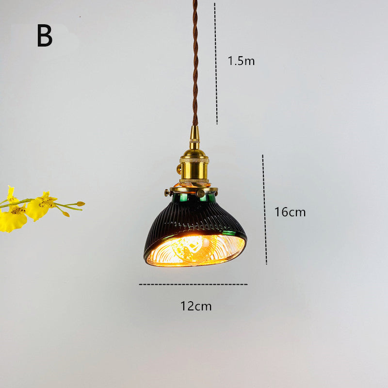 Lámpara de suspensión Dena verde y dorada bifold LED