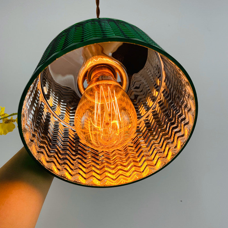 pendant light Dena green and gold bifold LED