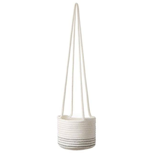 Cache-pots suspendu en toile de jute style scandinave