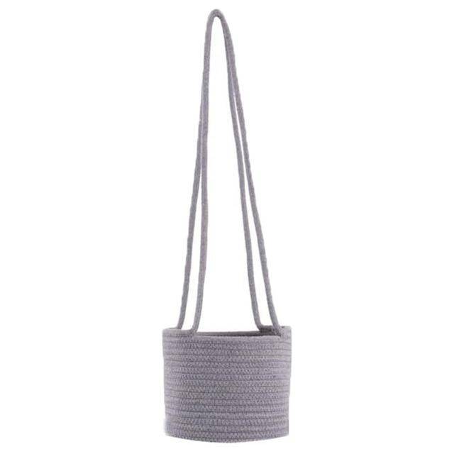 Cache-pots suspendu en toile de jute style scandinave