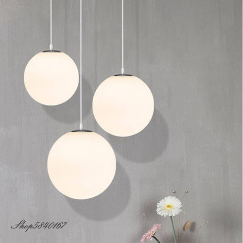 LED design pendant lamp with white glass ball