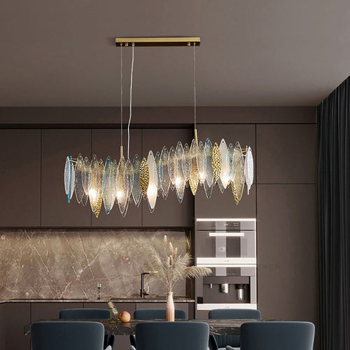 Lustre moderne avec lames en verre luxury Valentina