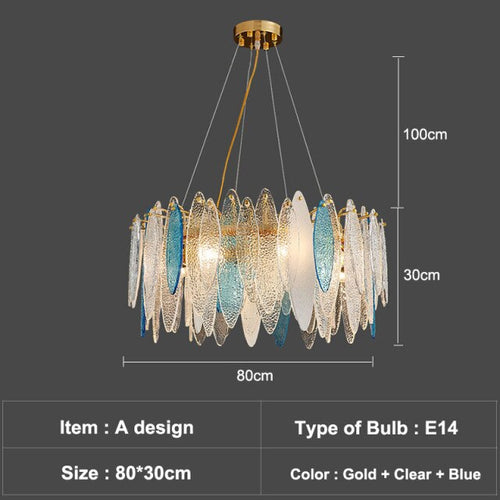 Lustre moderne avec lames en verre luxury Valentina