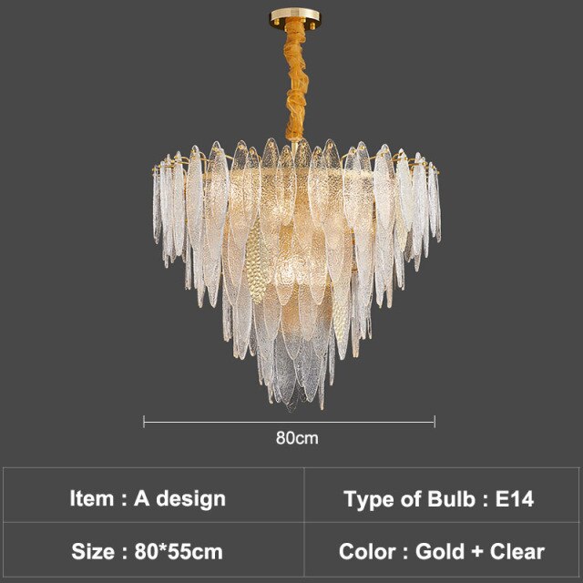 Lustre moderne avec lames en verre luxury Valentina - vue 30 sur 34