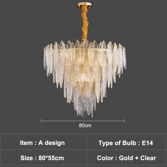 Modern chandelier with luxury glass slats Valentina