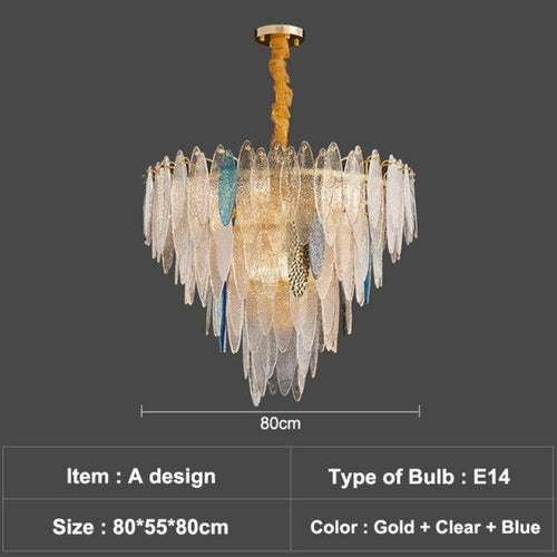 Lustre moderne avec lames en verre luxury Valentina