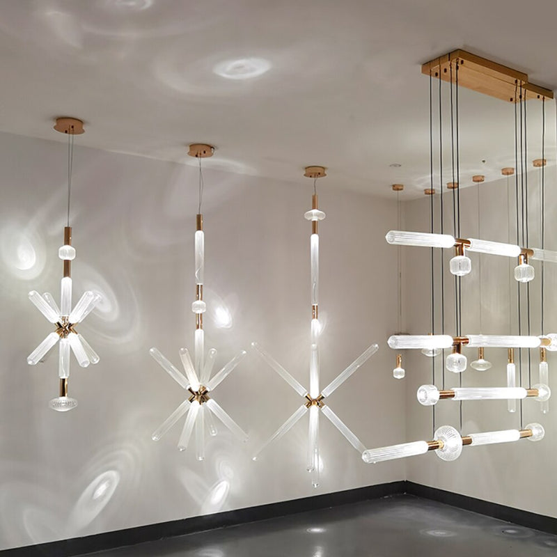 Suspension moderne LED avec différentes formes en verre Florina