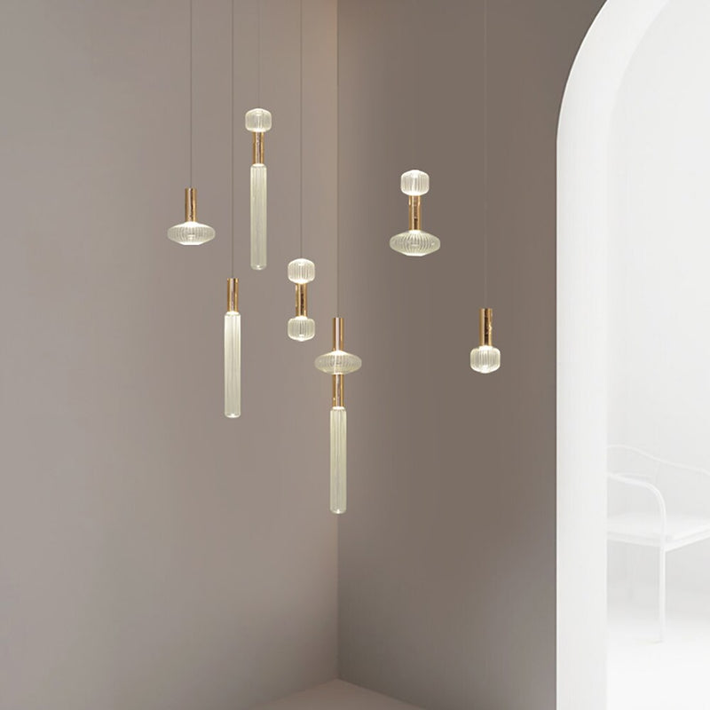 pendant light modern LED with different glass shapes Florina