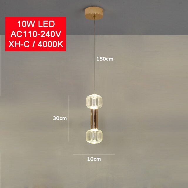 Suspension moderne LED avec différentes formes en verre Florina