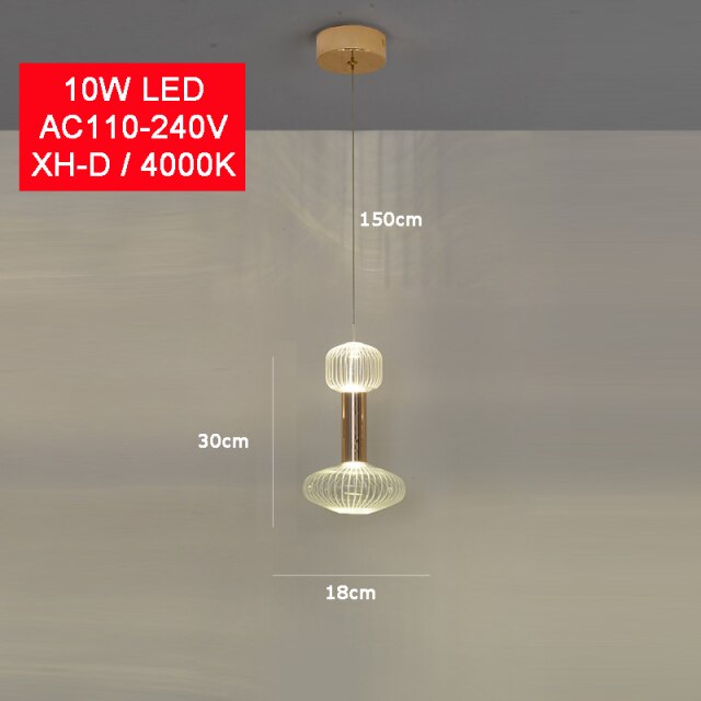 pendant light modern LED with different glass shapes Florina