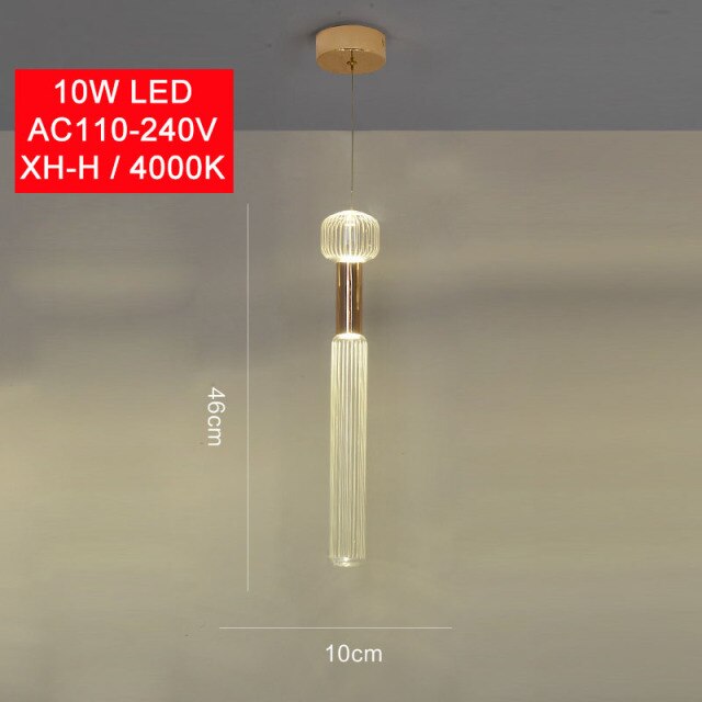 Suspension moderne LED avec différentes formes en verre Florina