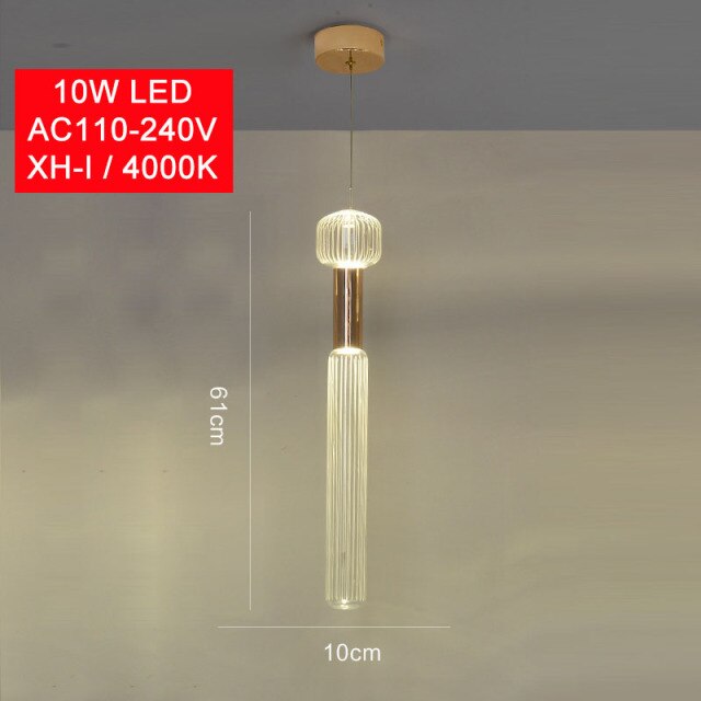 Suspension moderne LED avec différentes formes en verre Florina