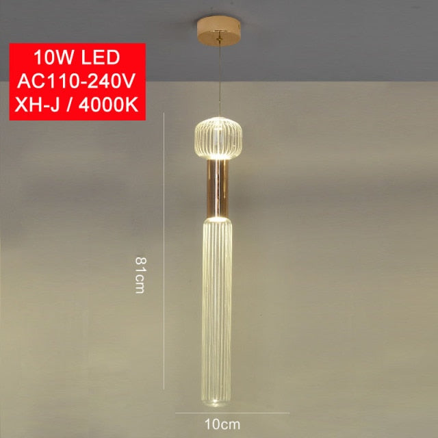 pendant light modern LED with different glass shapes Florina