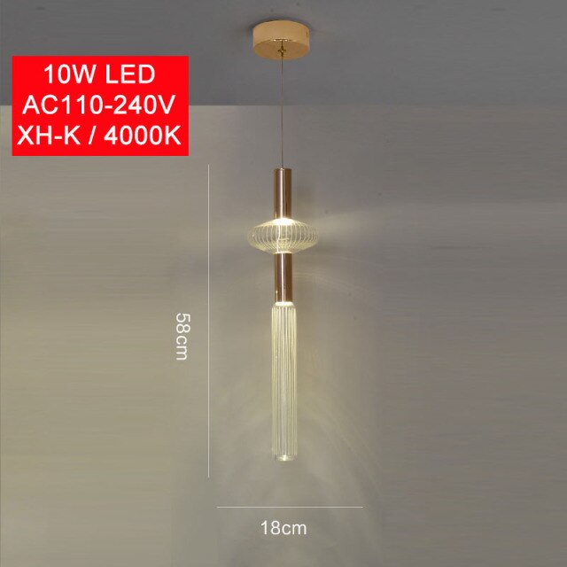 Suspension moderne LED avec différentes formes en verre Florina