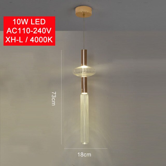 pendant light modern LED with different glass shapes Florina