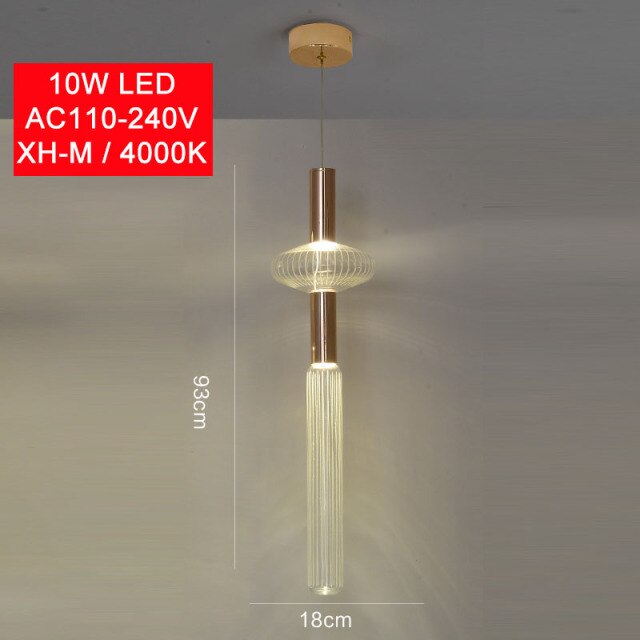 pendant light modern LED with different glass shapes Florina