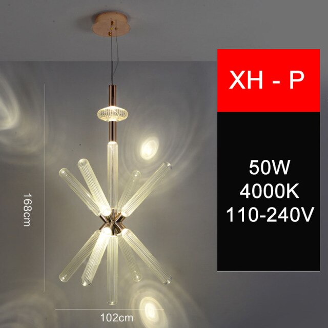 pendant light modern LED with different glass shapes Florina