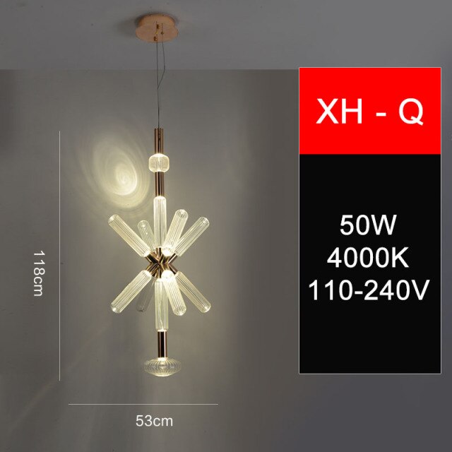 pendant light modern LED with different glass shapes Florina