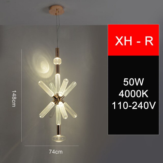 pendant light modern LED with different glass shapes Florina