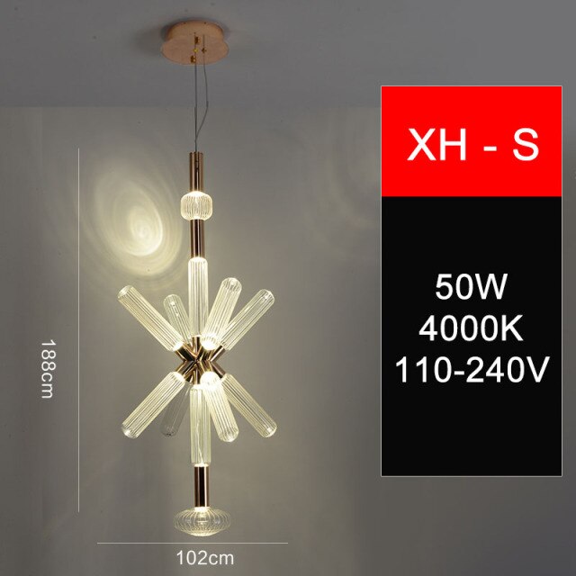 pendant light modern LED with different glass shapes Florina