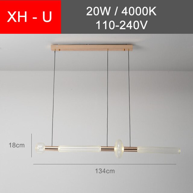 pendant light modern LED with different glass shapes Florina