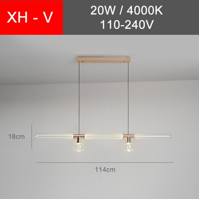 pendant light modern LED with different glass shapes Florina