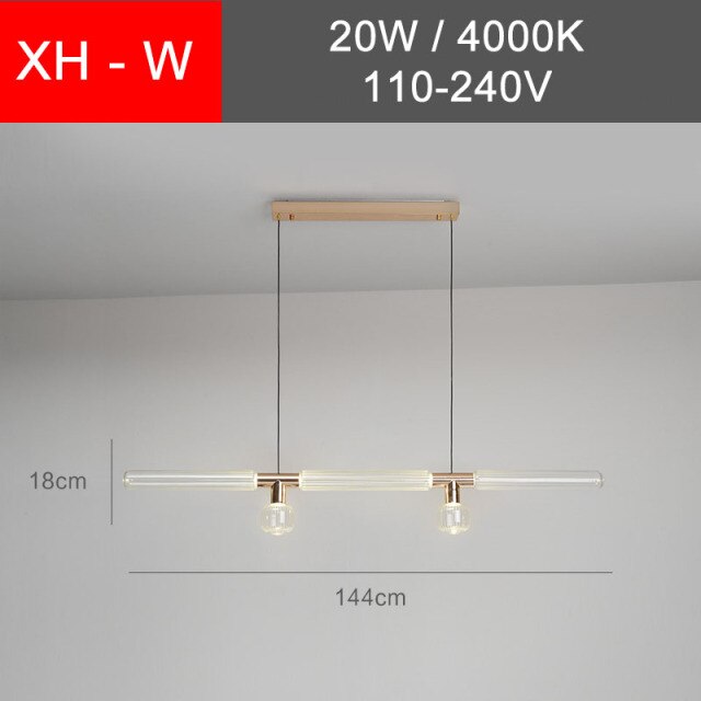 pendant light modern LED with different glass shapes Florina