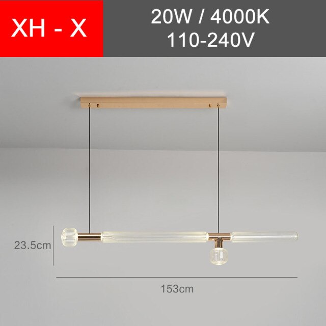 Suspension moderne LED avec différentes formes en verre Florina