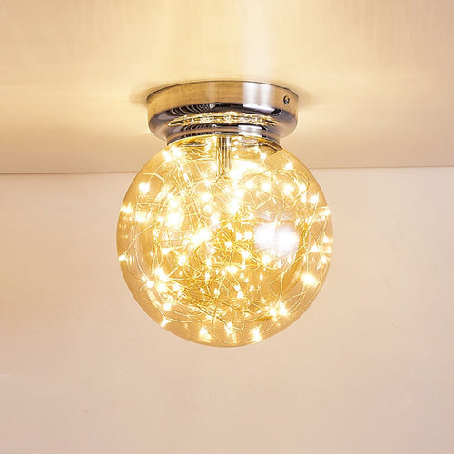 Modern LED ceiling lamp with glass globe Duna