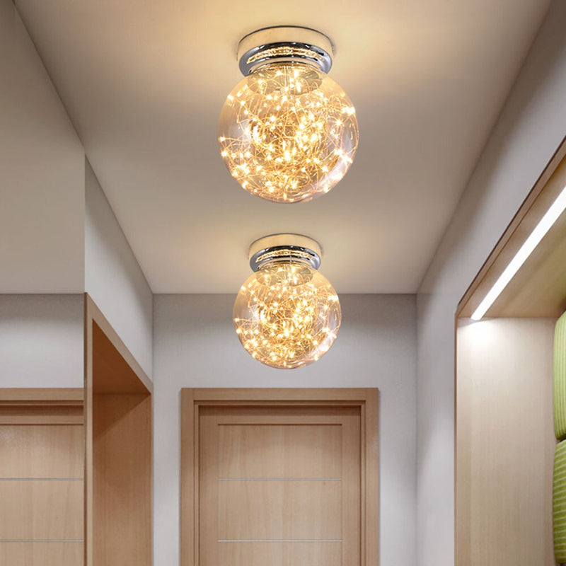 Plafonnier moderne LED avec globe en verre Duna