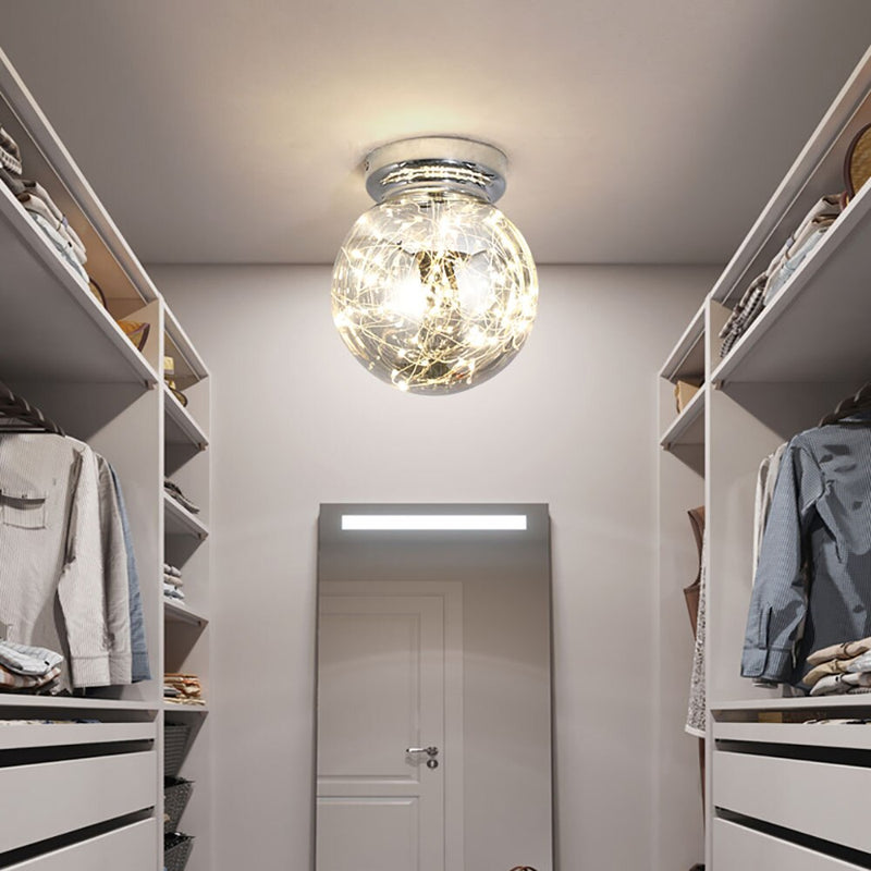 Plafonnier moderne LED avec globe en verre Duna