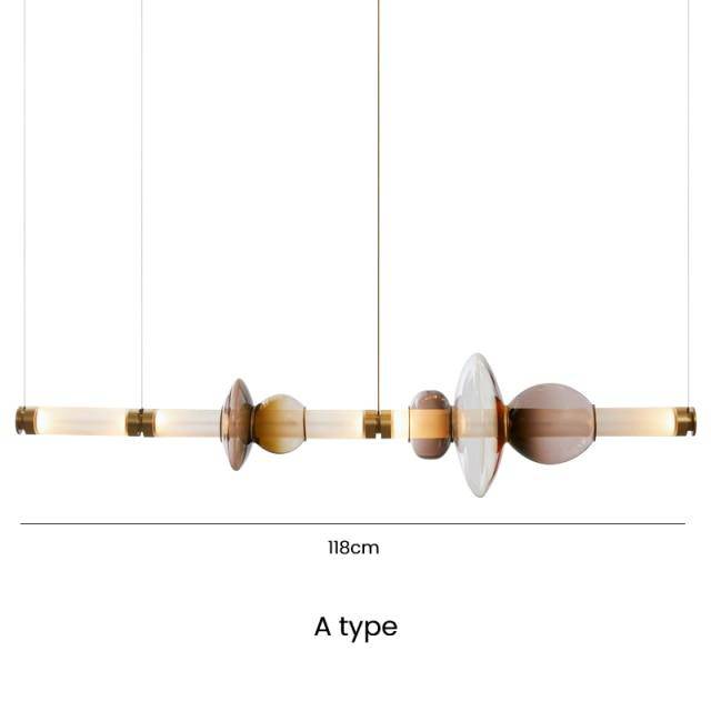 Lámpara de suspensión design Vidrio LED alargado con forma ovalada Lujo