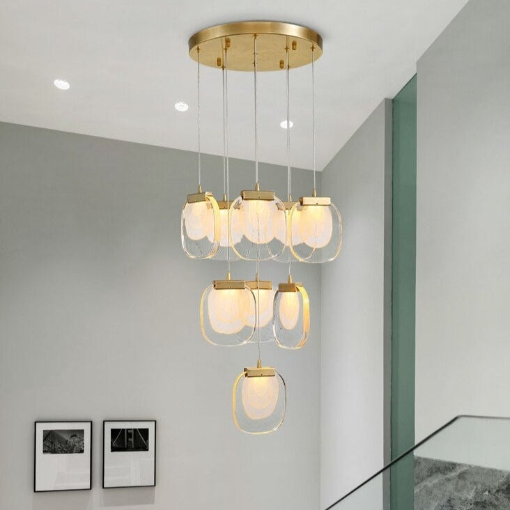 Lustre moderne avec ampoules en verre luxury Anamy