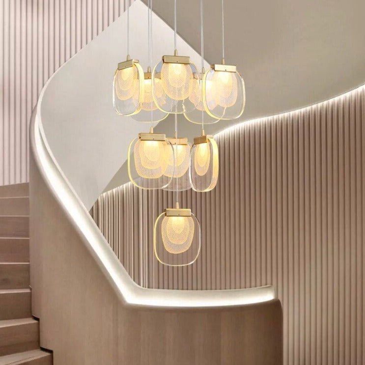 Lustre moderne avec ampoules en verre luxury Anamy