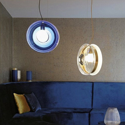pendant light modern circular colored glass luxury Jonah