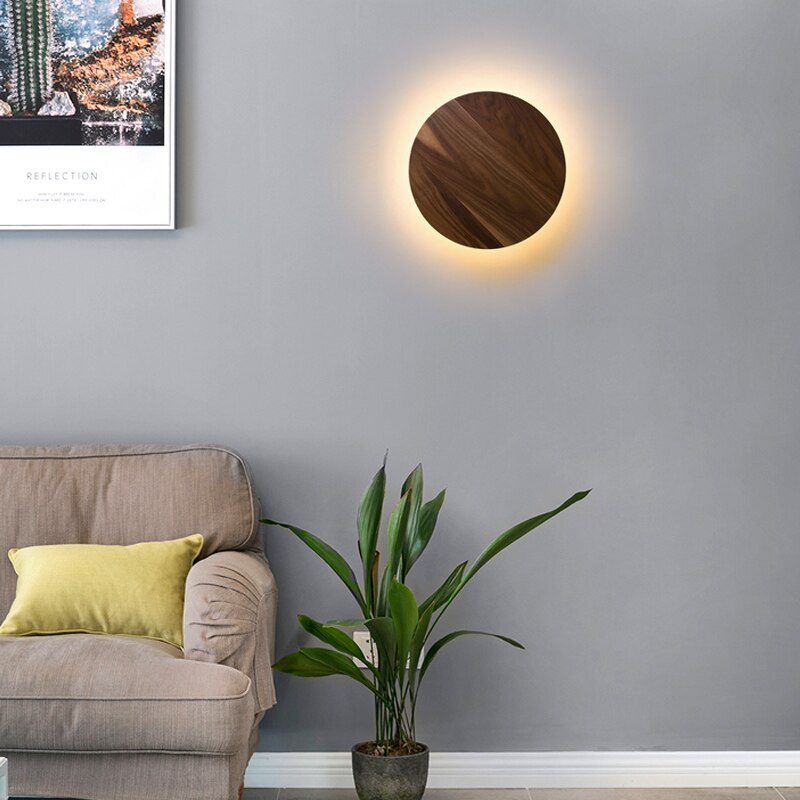 wall lamp modern round wooden wall Nordic Globe