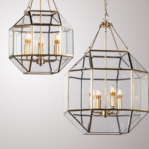 Suspension vintage octogonale avec des bougies Ezel - vue 4 sur 3