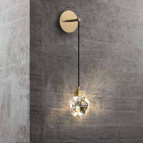 Lámpara de pared design con LED y cristal de piedra Loft
