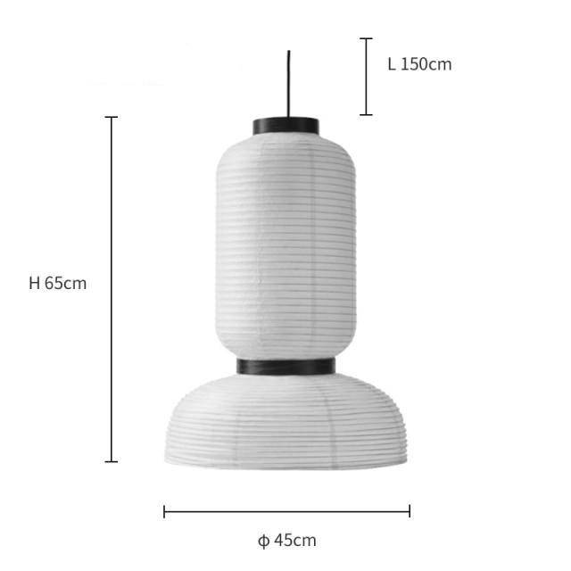 Lámpara de suspensión papel de arroz blanco retroiluminación LED estilo danés