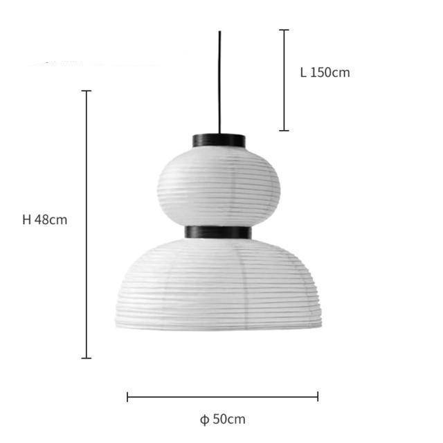 Lámpara de suspensión papel de arroz blanco retroiluminación LED estilo danés