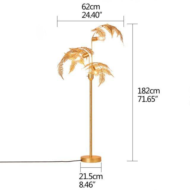 Suspension design à LED en métal imitation palmier