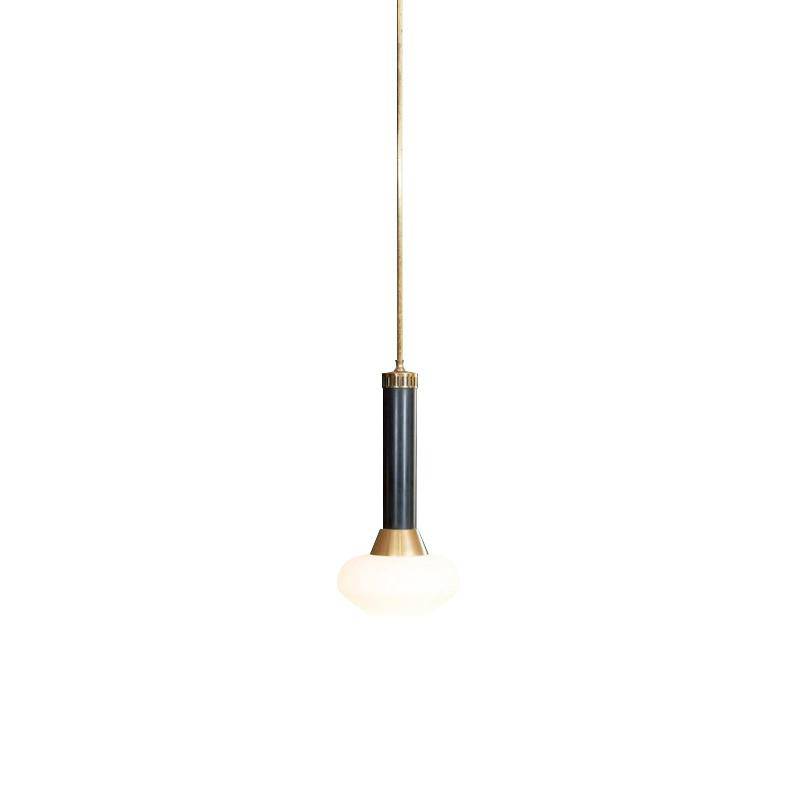 pendant light LED design in gold metal and Loft glass