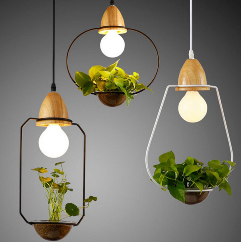 Suspension LED art déco avec des plantes Mira