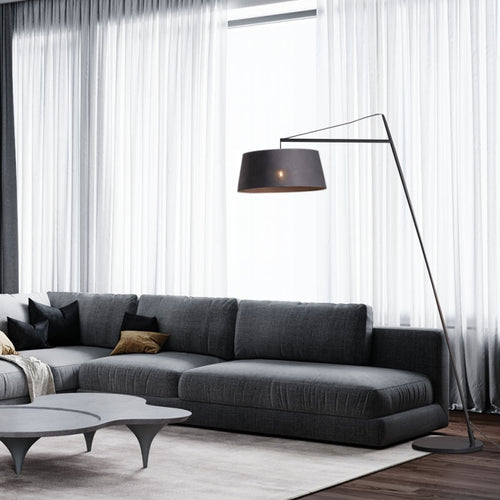 Floor lamp modern LED with lampshade straight drum Lorya