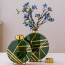 Vase design noir aux motifs géométriques abstraits dorés Luxury